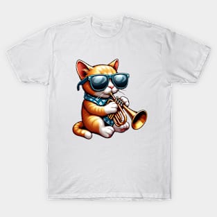 trumpet cat - jazz meow cat T-Shirt